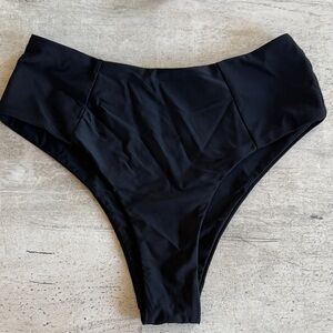 Chic Black High-Waisted Bikini Bottoms